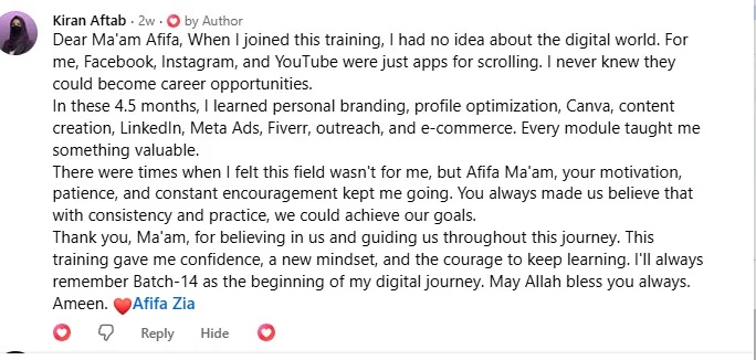 Student feedback and review screenshot 02