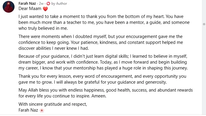 Student feedback and review screenshot 03