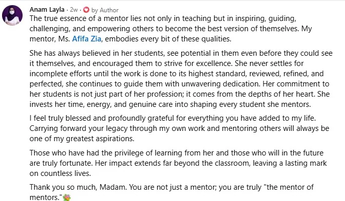 Student feedback and review screenshot 07
