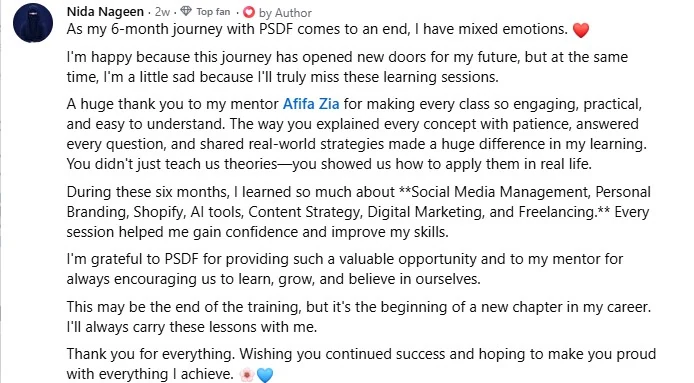 Student feedback and review screenshot 09