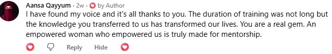Student feedback and review screenshot 17