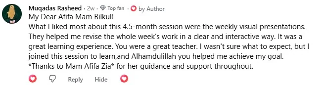 Student feedback and review screenshot 26