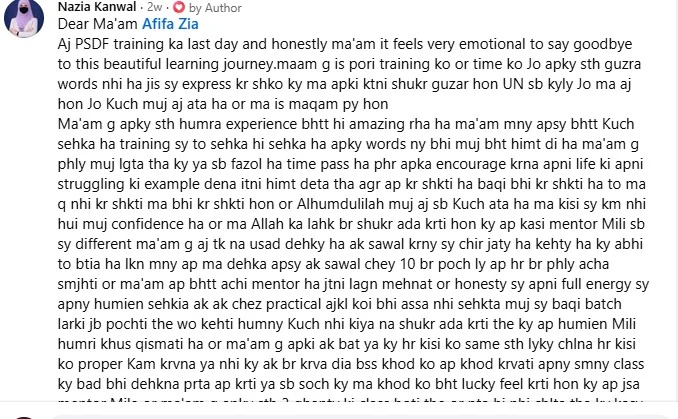 Student feedback and review screenshot 29