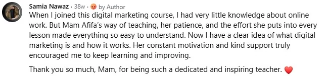 Student feedback and review screenshot 36