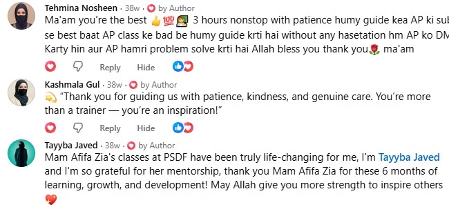 Student feedback and review screenshot 41