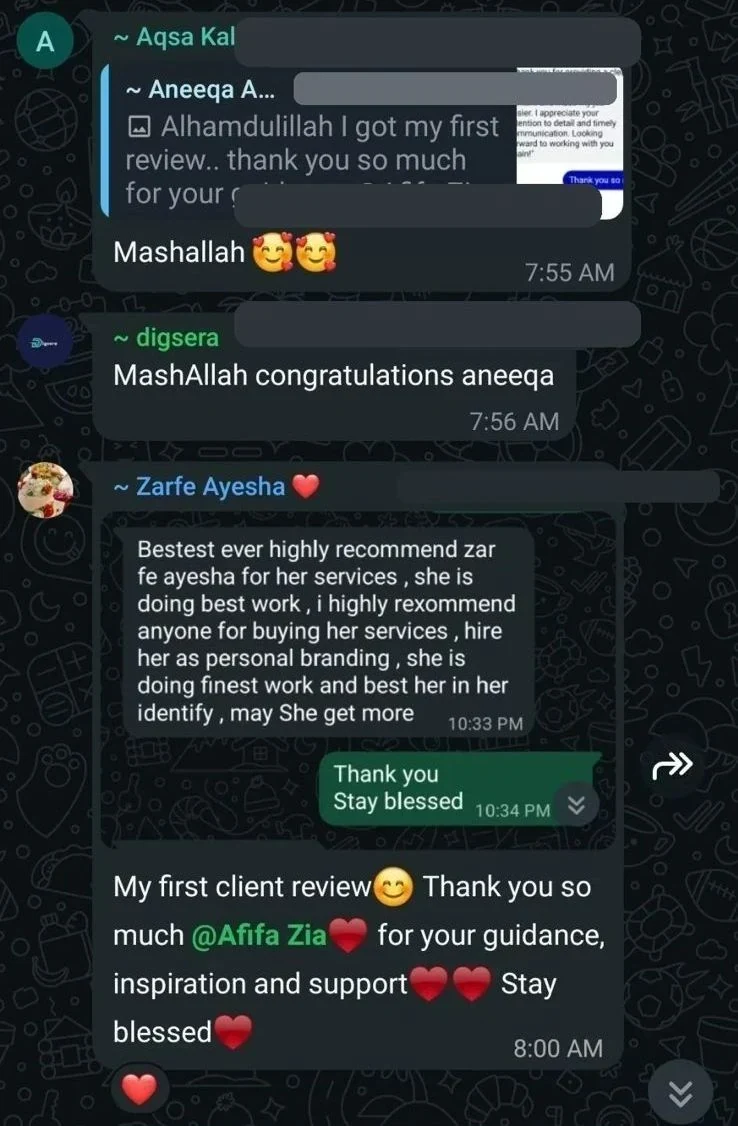 First Client Review - First client review celebrated by the class