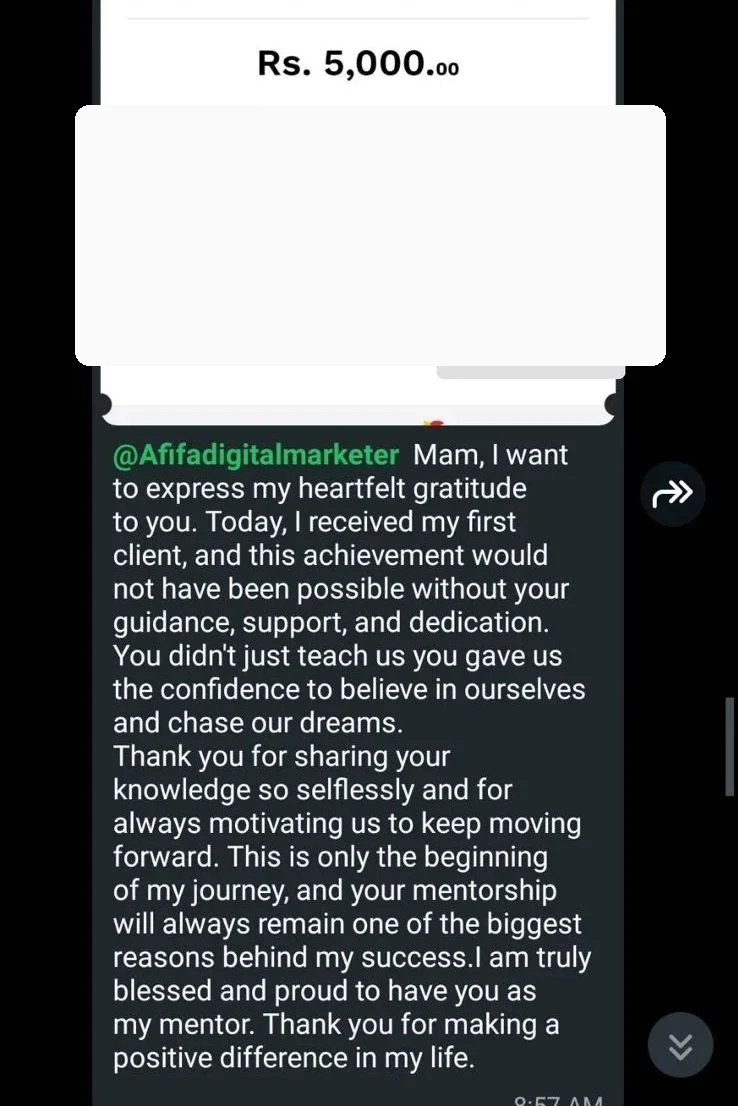 First Client - PKR 5,000 first client payment