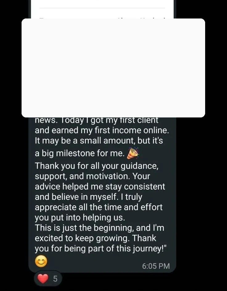 First Earning - First client and first online income