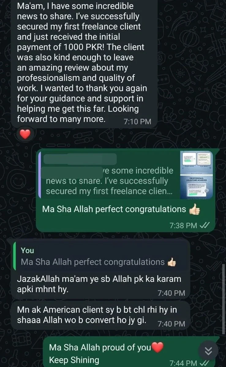 Initial Payment - PKR 1,000 initial client payment