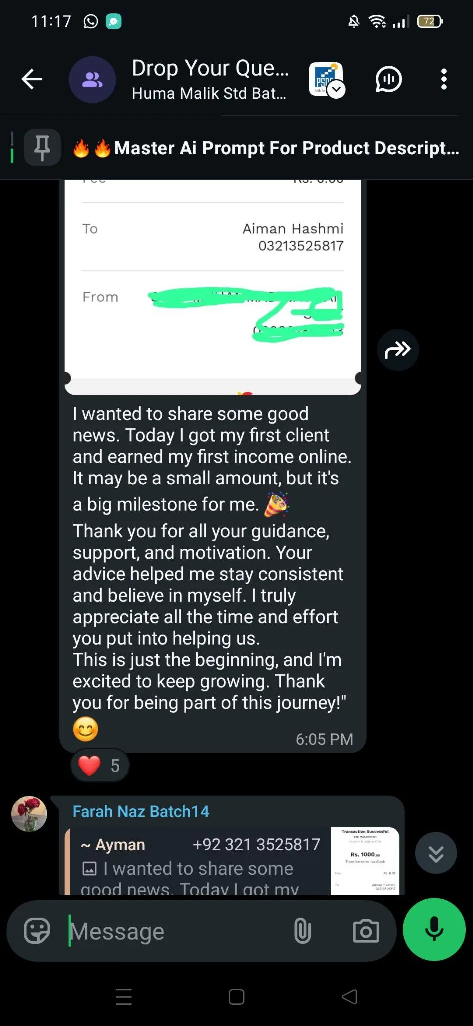 First Client - First client and project payment