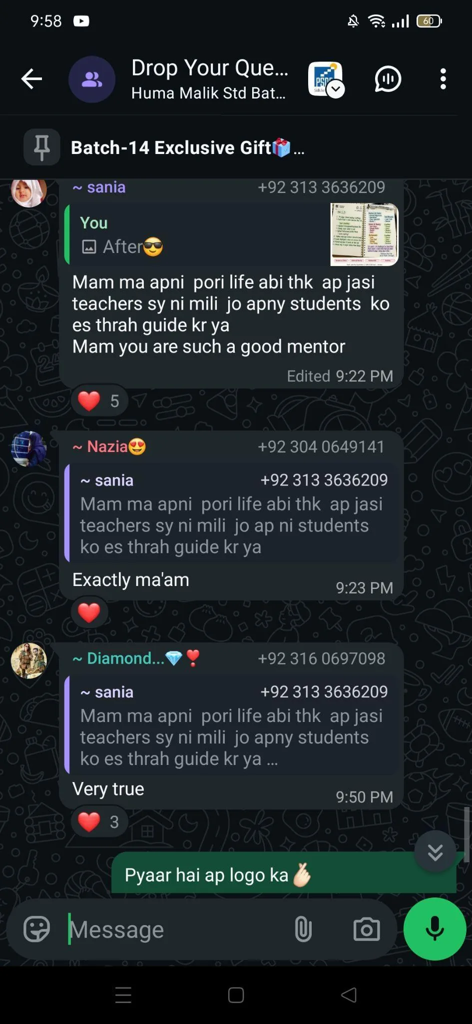 Teaching Review - Teaching impact shared by students
