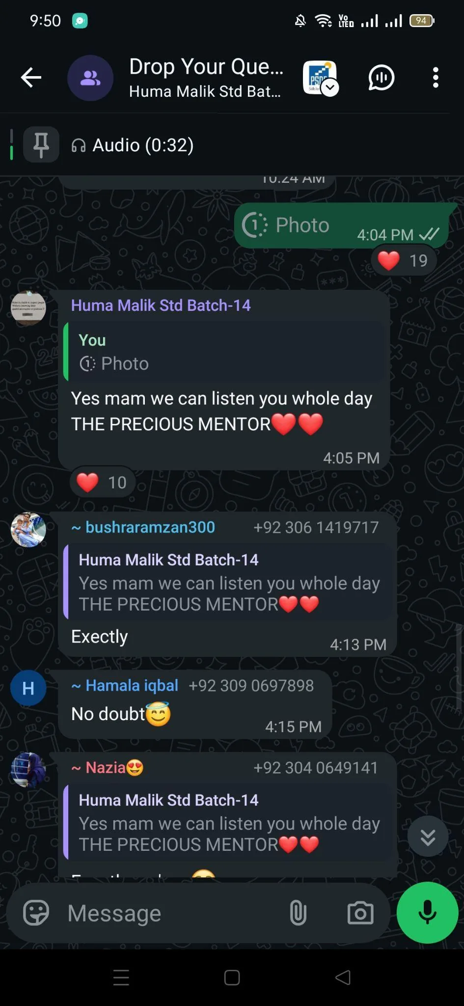 Mentorship Review - Students describe Afifa as a trusted mentor